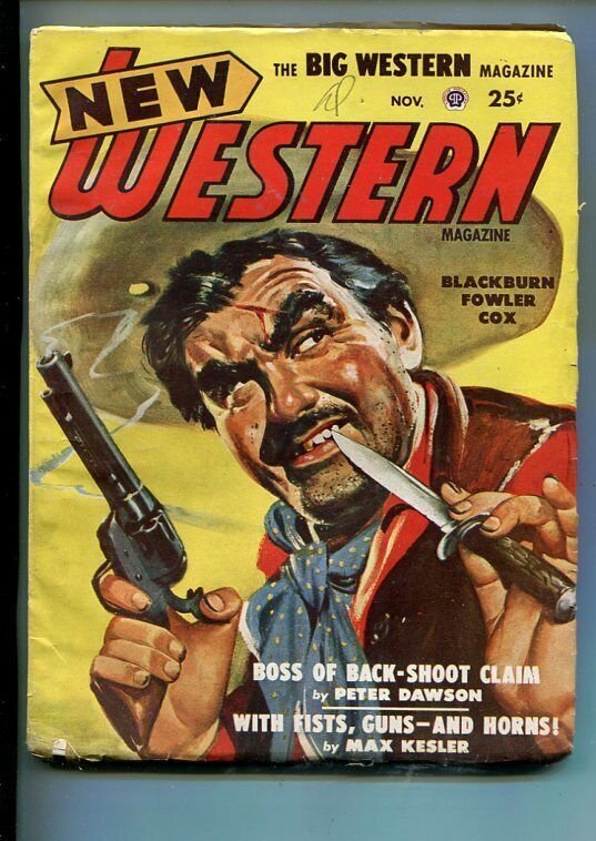 NEW WESTERN-NOV 1948-VIOLENT PULP FICTION-BANDITO COVER-PETER DAWSON-vg