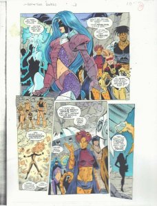 Superboy and the Ravers #3 p.10 Color Guide Art - Aura, Sparx by John Kalisz