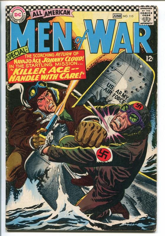 ALL-AMERICAN MEN OF WAR #115-1966-DC-JOHNNY CLOUD-NAVAJO ACE-vg