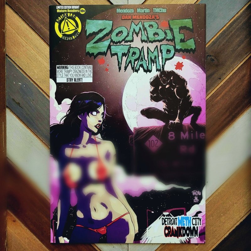 ZOMBIE TRAMP #10 VF+ (Danger Zone 2015) High Grade RISQUE VARIANT / JANEY BELLE