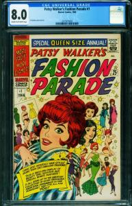 PATSY WALKER'S FASHION PARADE #1 CGC 8.0 1966-MARVEL 2015975003