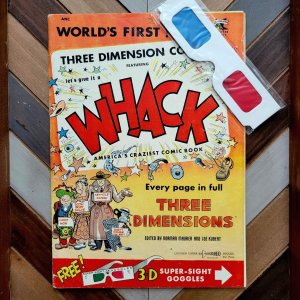 3-D WHACK #1 1953 FN 6.0 Three Dimension Comic JOE KUBERT/MAURER + 3D Glasses