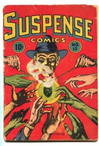 SUSPENSE COMICS #10 1945-LB COLE-HORROR-CRIME-SATAN-ultra RARE!