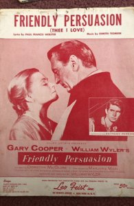 Friendly persuasion(thee I love)1956sheet  Theme music