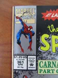 Amazing Spider-Man 361 Key Issue First Carnage Appearance Marvel 1992 VG/FN 