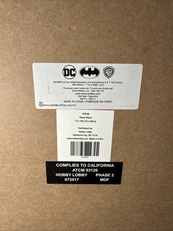 DC Comics Batman Penguin Riddler Wall Art 13 x 19 Hobby Lobby Buffalo Board