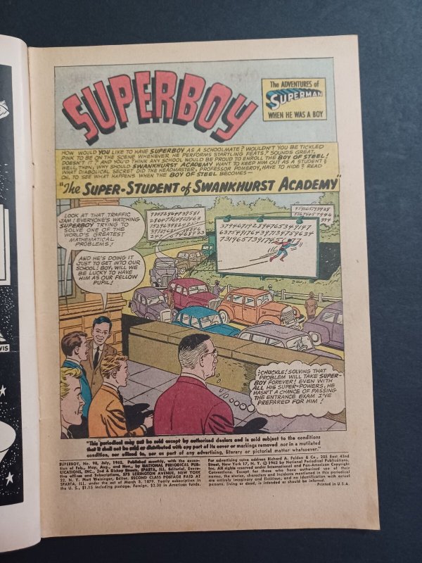 Superboy #98 - 1st app and origin Ultra Boy - KEY - 1962 - VG