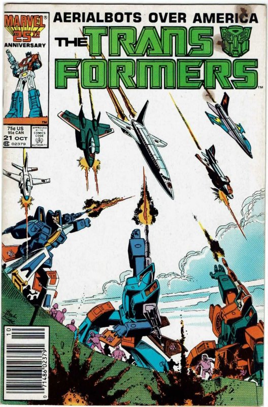 Transformers #21 (1984) Marvel Newsstand FN