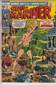 SUB-MARINER #25 (May 1970) VG 4.0, see description.