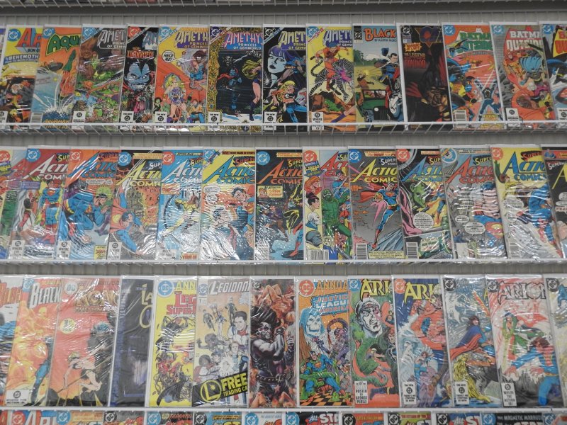 Huge Lot 130+ Comics W/ Superman, Batman, All Star Squadron+ Avg Fine Condition!