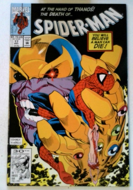 Spider-Man #17 Marvel 1991 VF+ Copper Age Infinity Gauntlet 1st Print Comic Book