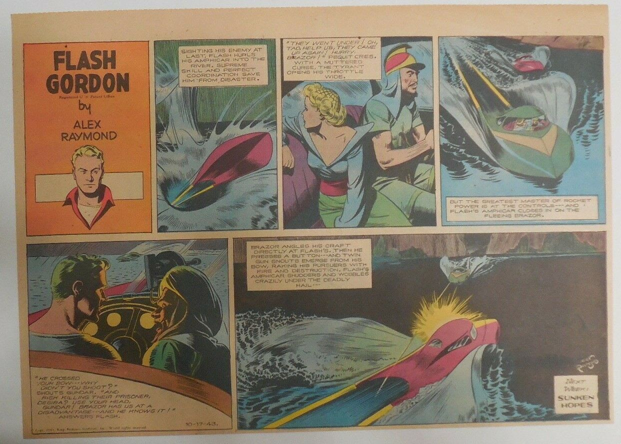 Flash Gordon Sunday by Alex Raymond from 3/21/1943 Large Full Page Size !