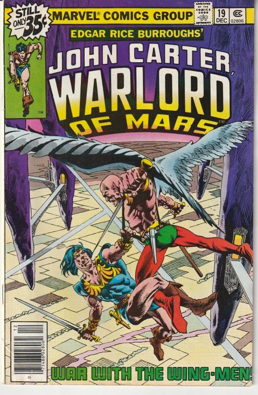 John Carter Warlord of Mars(Marvel) # 19 The Warlord targeted by Assassins !