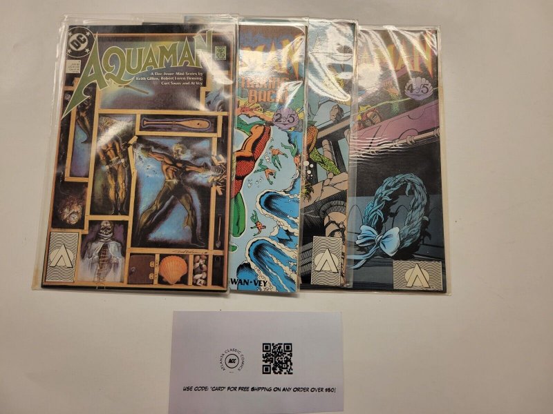 4 Aquaman DC Comic Books #1 2 3 4 Geffen Fleming Swan Vey 76 TJ3