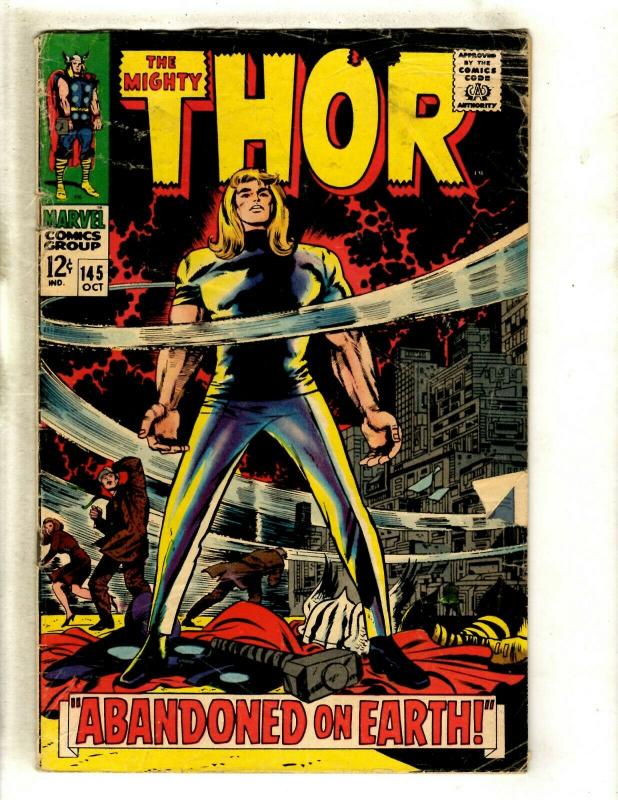 Thor # 145 VG Marvel Comic Book Loki Odin Sif Avengers Hulk Iron Man GK4