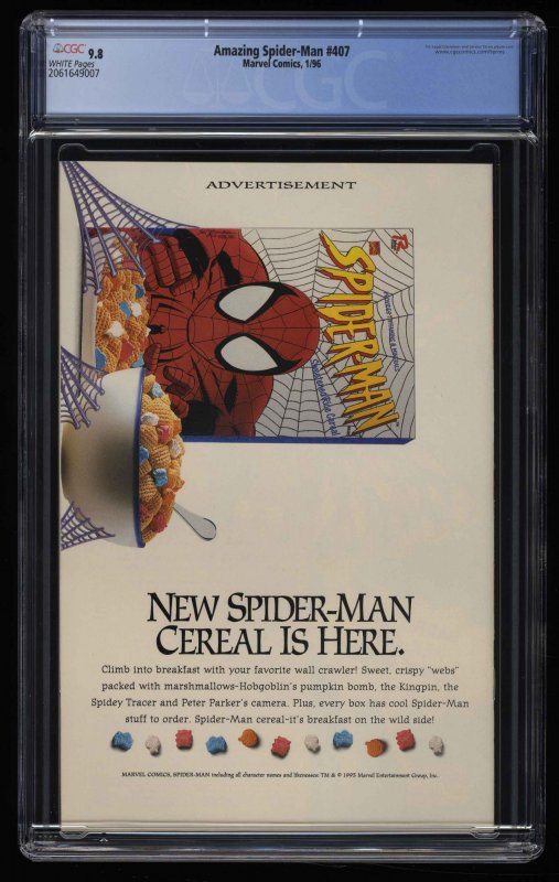 Amazing Spider-Man #407 CGC NM/M 9.8 White Pages