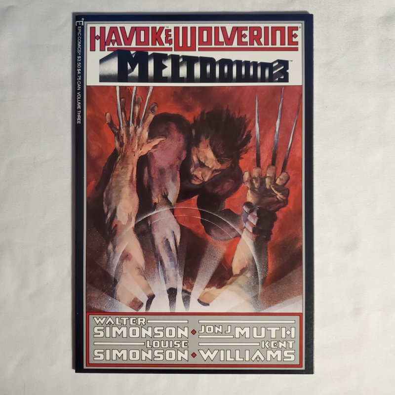 Havok and Wolverine Meltdown 3 Near Mint Written by Walt and Louise Simonson