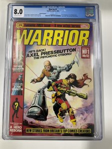 UNITED KINGDOM WARRIOR 1 CGC 8.0 OW/W PAGES QUALITY COMICS UK 1982