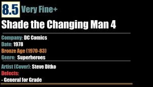 Shade the Changing Man 4 (1978) VF+ 8.5 Bronze Age DC Comics