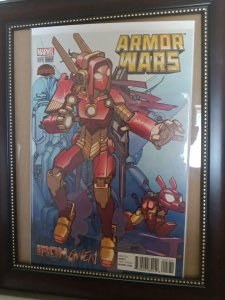 ARMOR WARS #1 (2015) 9.4 NM / IRON-GWEN STACY VARIANT  P09