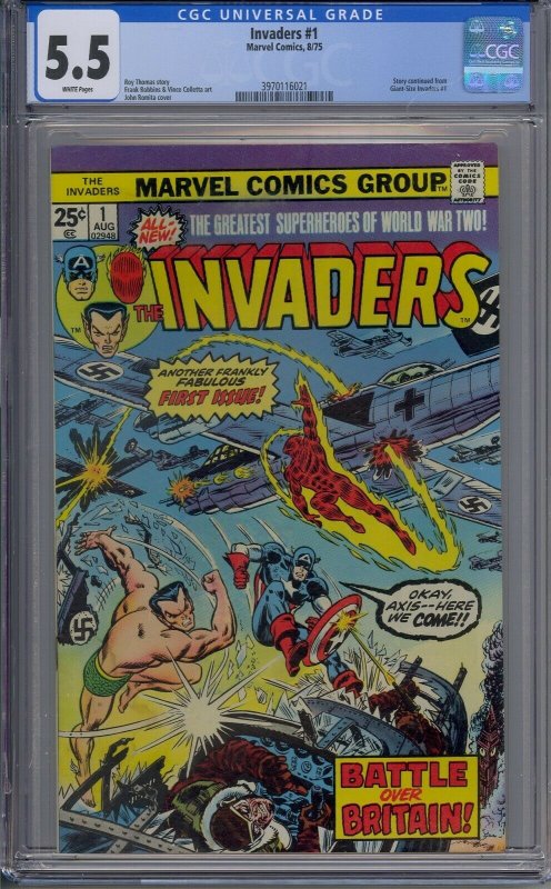 INVADERS #1 CGC 5.5 WHITE PAGES 