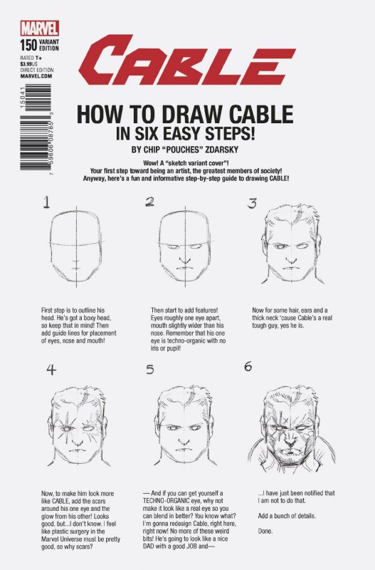 Cable #150 Zdarsky How To Draw Variant Comic Book 2017 - Marvel