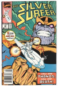 Silver Surfer #34 (1990) Silver Surfer vs Thanos begins, newsstand edition!