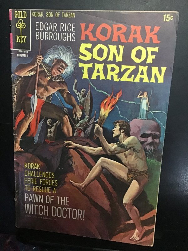Korak, Son of Tarzan #38 (1970) mid grade Witch-Doctor cover key! FN Wow