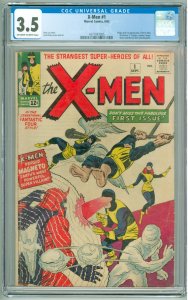 The X-Men #1 (1963) CGC 3.5 OWW Pages! 1st Appearance of the X-Men!