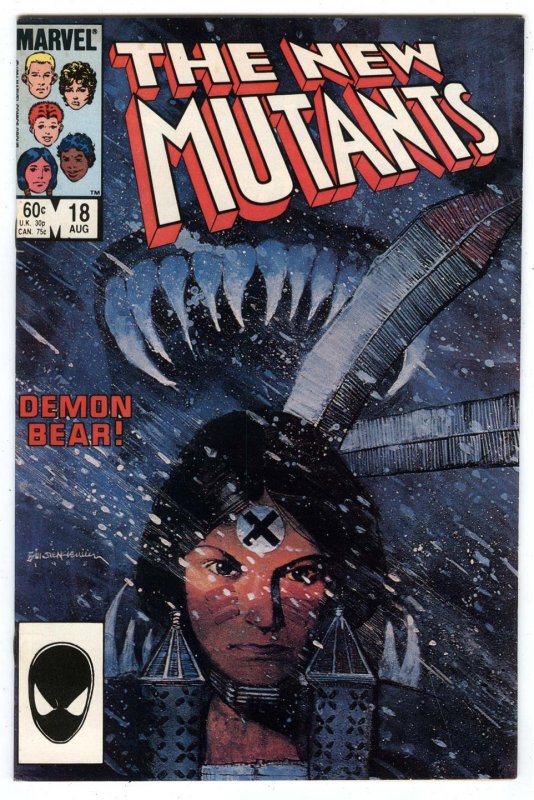 New Mutants #18 Aug 1984  1st Appearance  Demon Bear & Warlock  Bill Sienkiewicz 