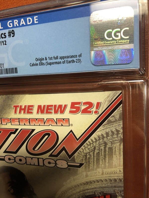Action Comics  (2012) #9  (CGC 9.6 WP) 1st App Calvin Ellis