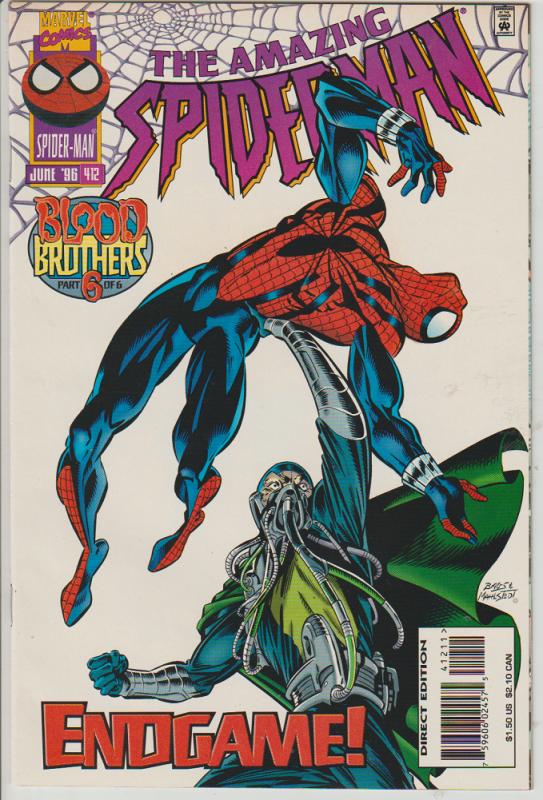 THE AMAZING SPIDERMAN  #412 - JUNE 96 - BLOOD BROTHERS - END GAME