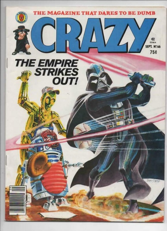 CRAZY #66 Magazine, FN, Star Wars Empire Strikes Back, 1973 1980, Baseball