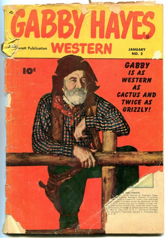 Gabby Hayes Western #2-1949-PHOTO COVER Fawcett Golden Age low grade