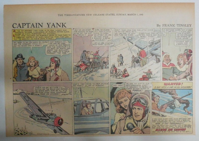 Captain Yank Sunday by Frank Tinsley from 3/7/1943 Size: 11 x 15 inches