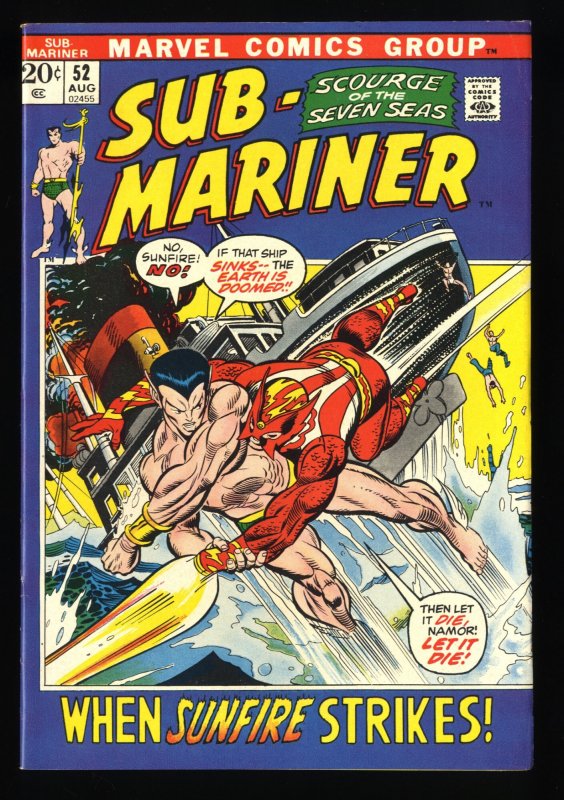 Sub-Mariner #52 VF- 7.5 2nd Sunfire!