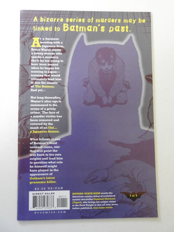 Batman: Death Mask #1 (2008) VF Condition!