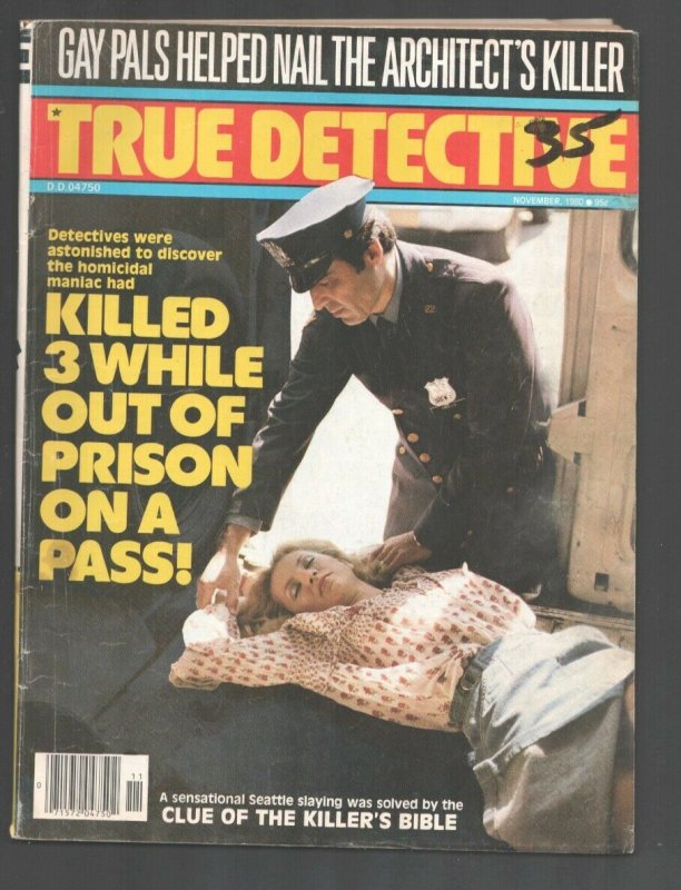 True Detective 11/1980-crime storiesCrime-mystery-terror-posed photos-VG