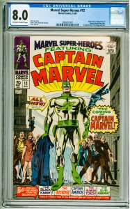 Marvel Super-Heroes #12 (1967) CGC 8.0! 1st Appearance of Captain Marvel!