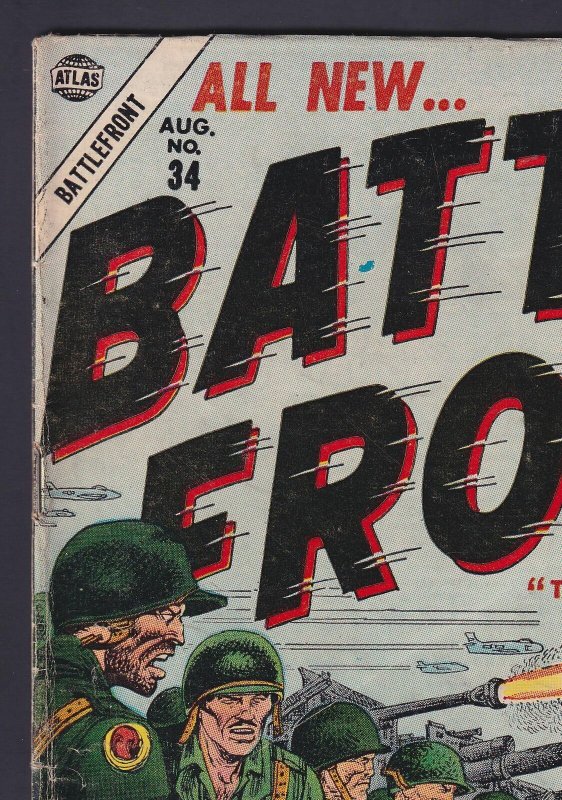 Battlefront #34 War VG 4.0 Atlas Comic - Aug 1955