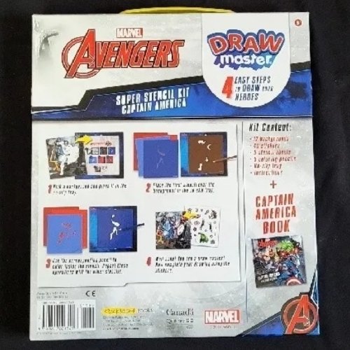 Marve Avengers Captain America Draw Master Super Stencil Kit 4 Easy Steps