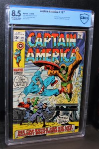 Captain America #127 /  CBCS 8.5 VFN+ /  Nick Fury /  July 1970