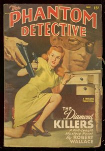 PULP:  PHANTOM DETECTIVE MAY 1948- DIAMOND KILLERS --BELARSKI G/VG