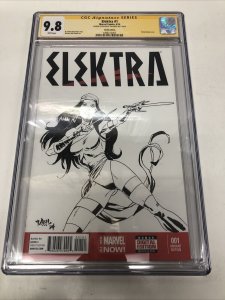 Elektra (2014)  # 1 (CGC 9.8 SS) Signed Sketch Tim Vigil * Marvel comics