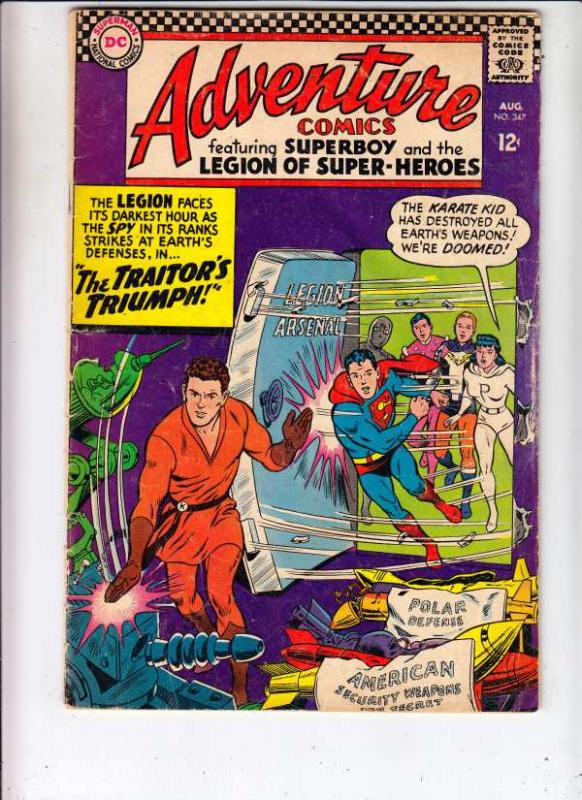 Adventure Comics #347 (Aug-67) VG Affordable-Grade Legion of Super-Heroes, Su...