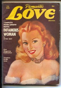 MAG: Romantic Love Stories 2/1948-red head pin-up portrait cover-Infamous Wo...