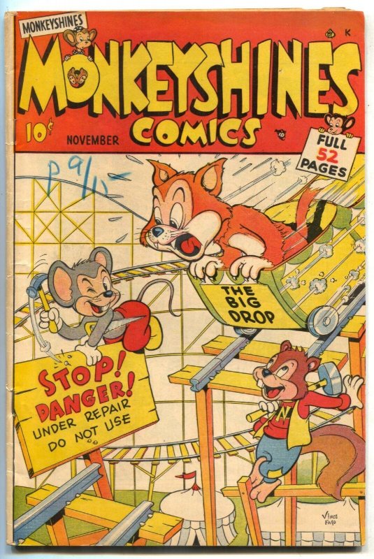 Monkeyshines #23 1948- Golden Age- Rollercoaster cover FN