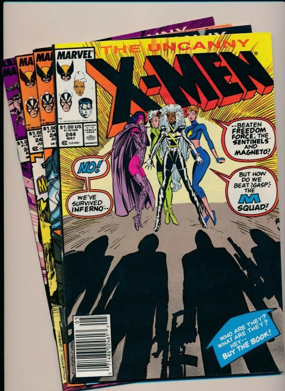 MARVEL Great SET!!! UNCANNY X-MEN #244-247 1st appearance of Jubilee FINE(PJ75) 