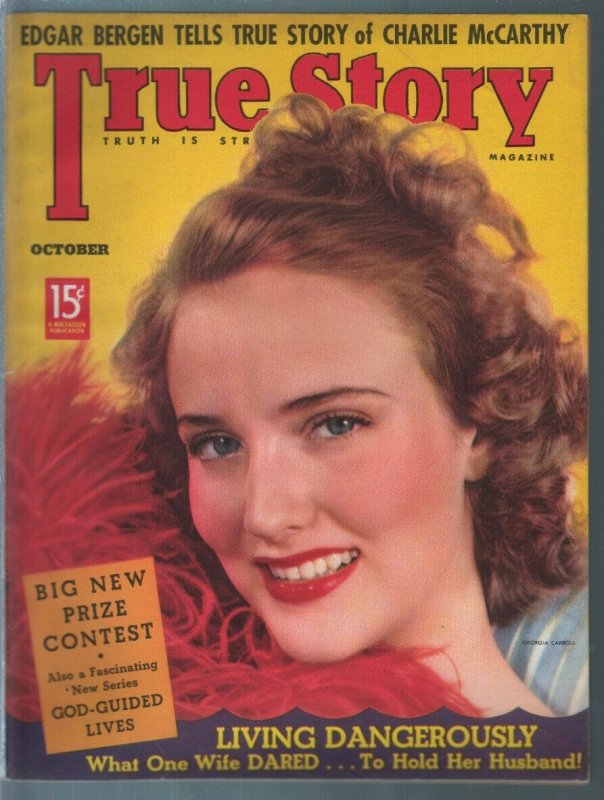 True Story 10/1938-Georgia Carroll-Edgar Bergen-exploitation-pulp thrills-VF