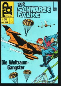 Der Schwarze Falke #114 1971-Parachute cover-Blackhawk appears-Lady Blackhawk-VF